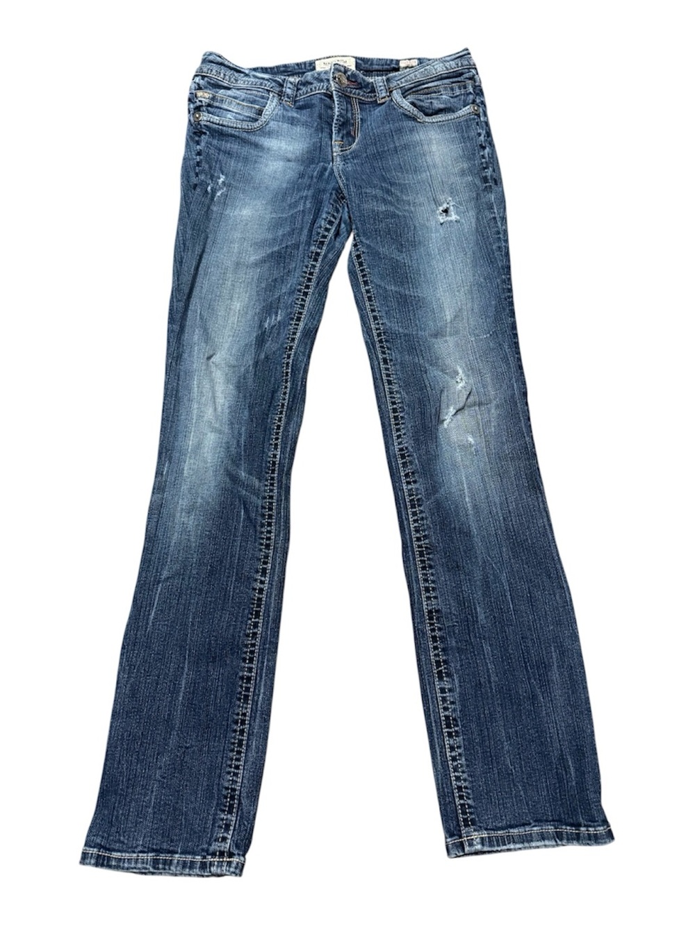 MEK DNM Ulan-Bator Straight Leg Medium Wash Jeans Size 31 x 34 Distressed